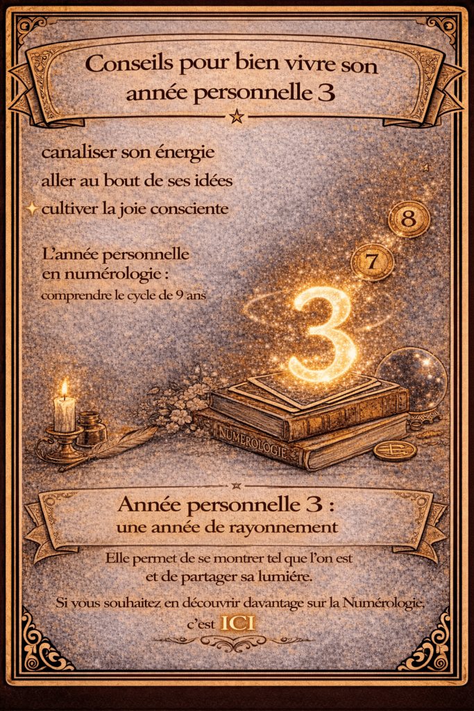 Conseils pour l'année personnelle 3