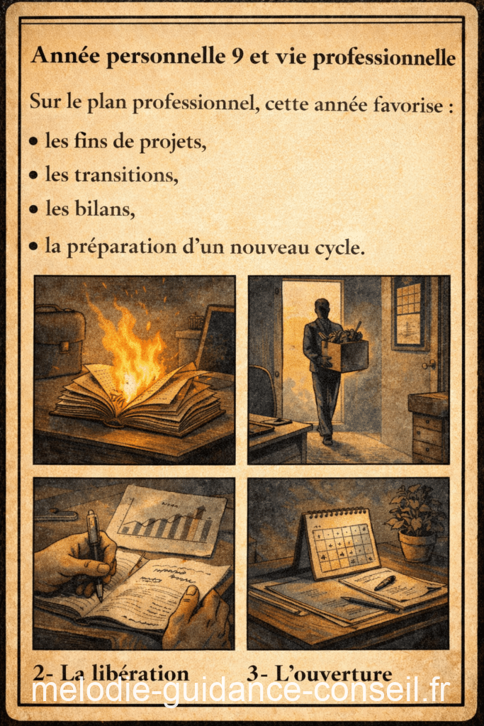 Année personnelle 9 et vie professionnelle Sur le plan professionnel, cette année favorise